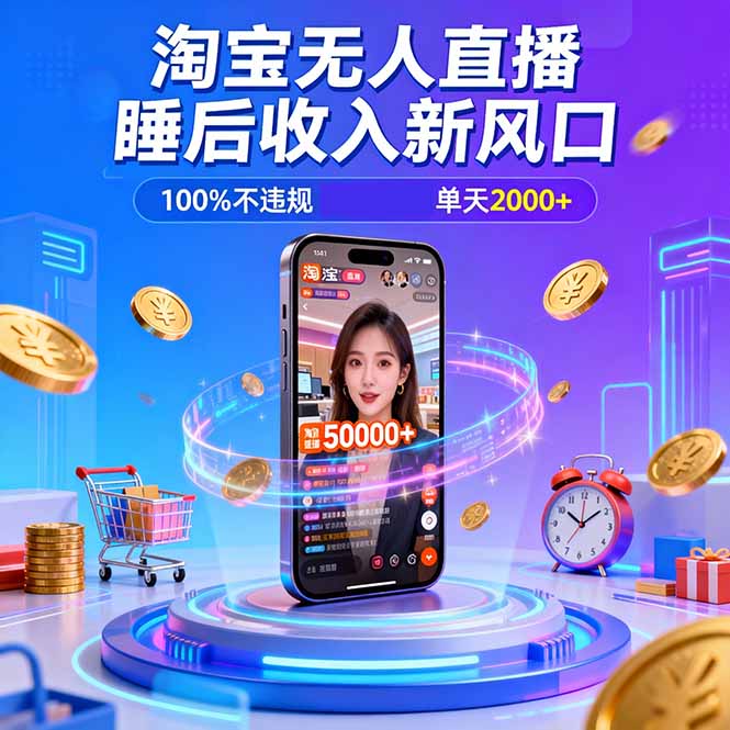淘宝无人直播，不违规不封号，直播100小时卖了5万，年底旺季！ - 来及网络