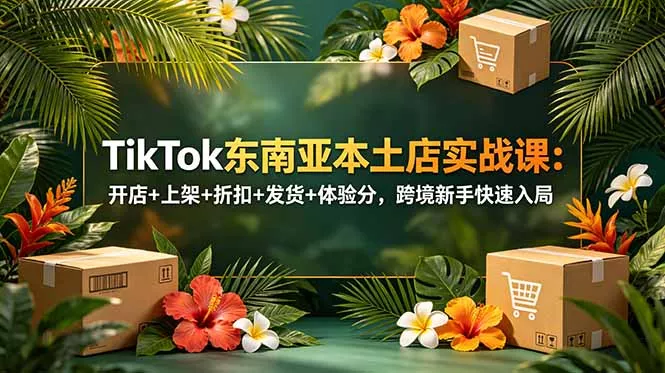 TikTok东南亚本土店实战课：开店+上架+折扣+发货+体验分，跨境新手快速入局 - 来及网络
