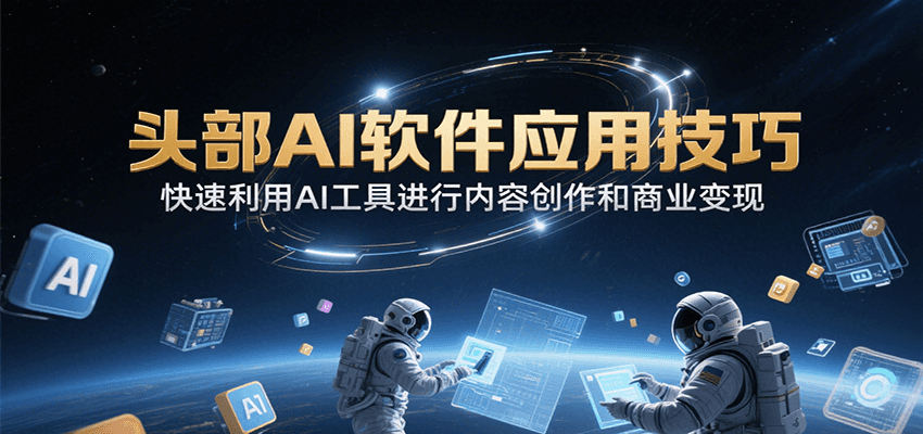 头部AI软件应用技巧，快速利用AI工具进行内容创作和商业变现 - 来及网络