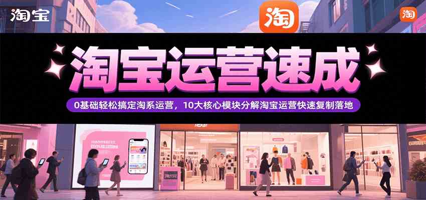 淘宝运营速成，0基础轻松搞定网店运营，10大核心模块分解快速复制落地（更新） - 来及网络