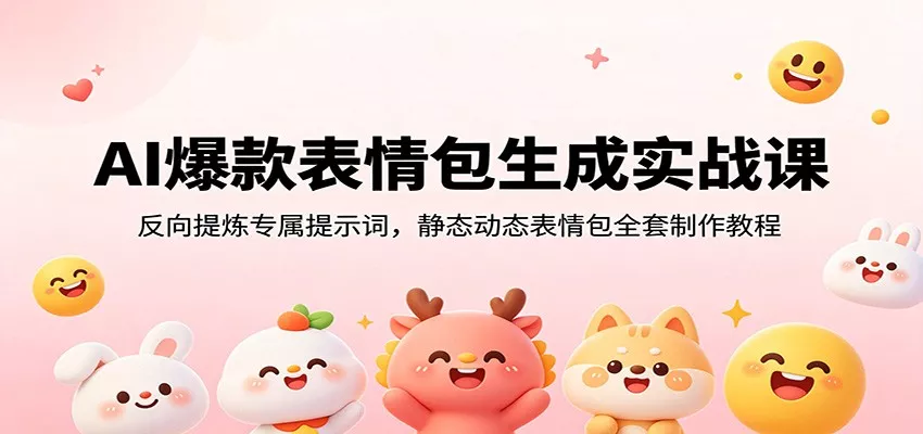 AI爆款表情包生成实战课：反向提炼专属提示词，静态动态表情包全套制作教程 - 来及网络
