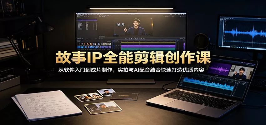 故事IP全能剪辑创作课：从软件入门到成片制作，实拍与AI配音结合快速打造优质内容 - 来及网络