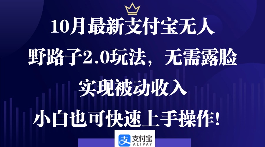 （12824期）10月最新支付宝无人野路子2.0玩法，无需露脸，实现被动收入，小白也可… - 来及网络