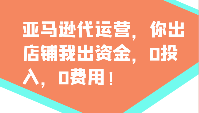 亚马逊代运营，你出店铺我出资金，0投入，0费用，无责任每天300分红，赢亏我承担 - 来及网络