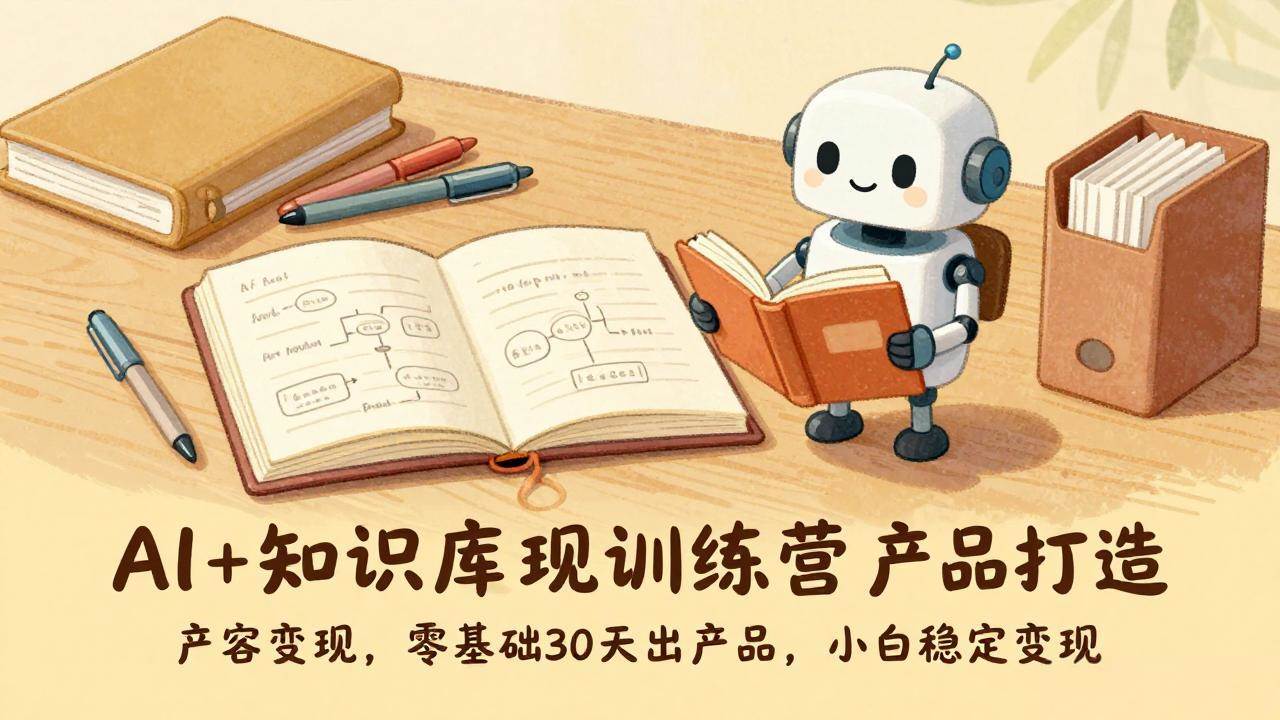 （17323期）AI+知识库变现训练营，产品打造、内容创作、全平台变现，零基础30天出产品，小白稳定变现 - 来及网络