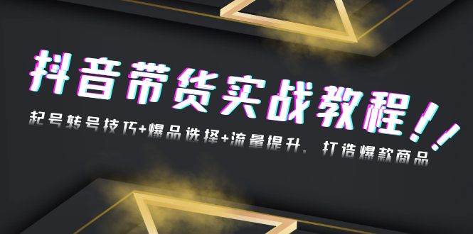（13526期）抖音带货实战教程：起号转号技巧+爆品选择+流量提升，打造爆款商品 - 来及网络