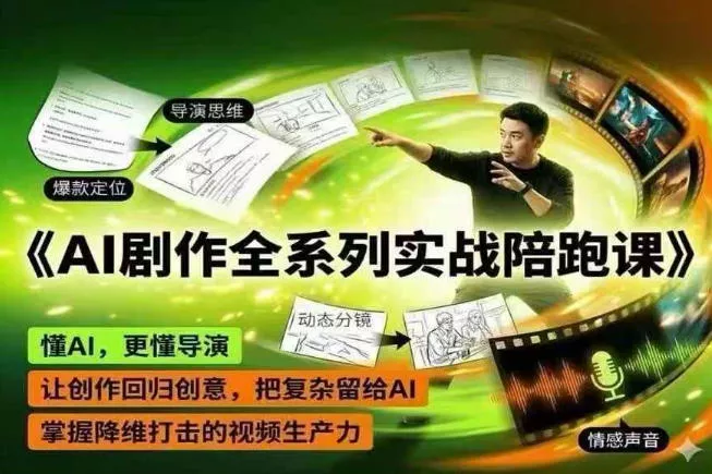 AI剧作全系列实战陪跑课，懂AI，更懂导演，让创作回归创意，把复杂留给AI，掌握降维打击的视频生产力 - 来及网络