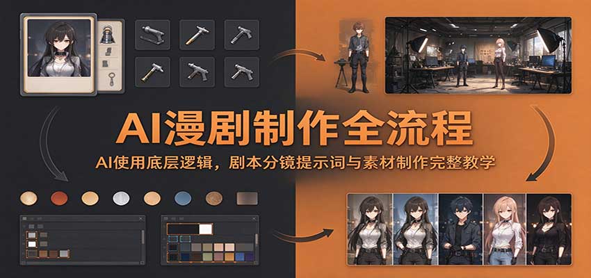 AI漫剧制作全流程：AI使用底层逻辑，剧本分镜提示词与素材制作完整教学 - 来及网络