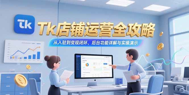 （15345期）Tk店铺运营全攻略，从入驻到变现闭环，后台功能详解与实操演示 - 来及网络