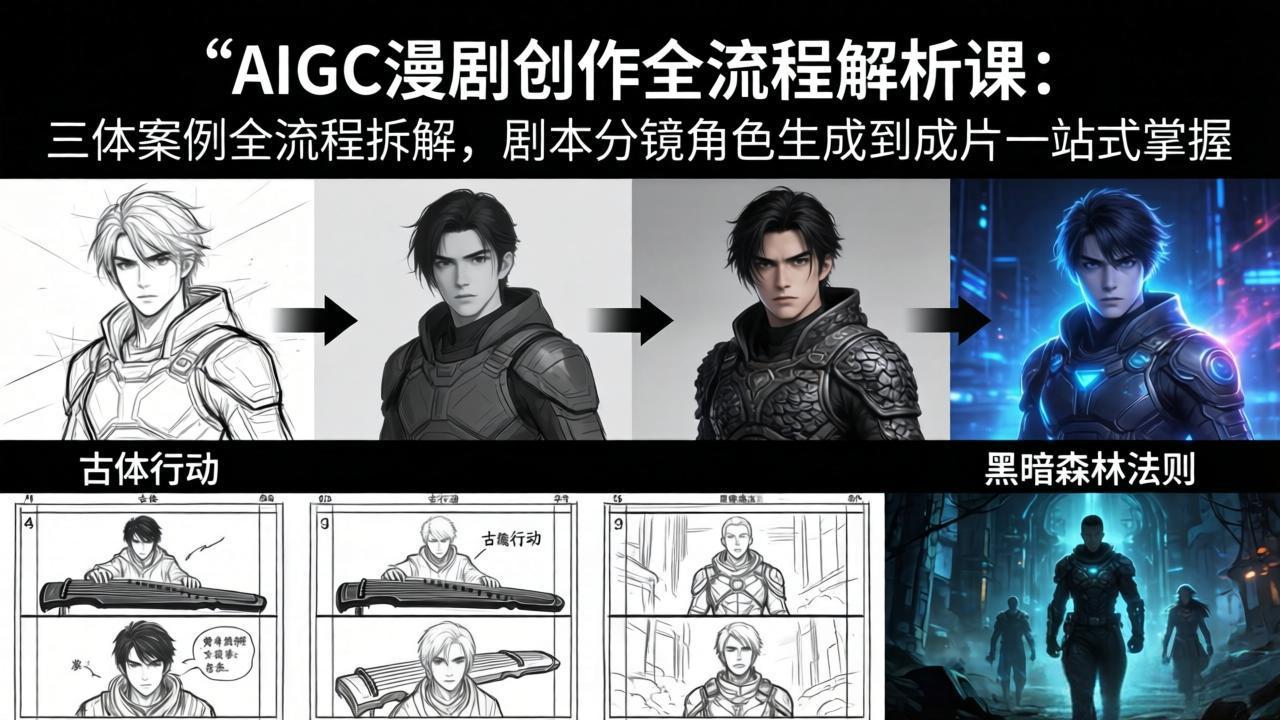 AIGC漫剧创作全流程解析课：三体案例全流程拆解，剧本分镜角色生成到成片一站式掌握 - 来及网络