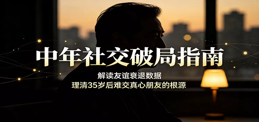 中年社交破局指南：解读友谊衰退数据，理清35岁后难交真心朋友的根源 - 来及网络