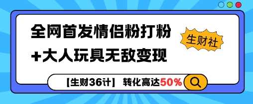 【生财36计】全网首发情侣粉打粉+大人玩具无敌变现 - 来及网络