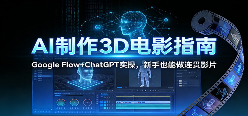 AI制作3D电影指南：Google Flow+ChatGPT实操，新手也能做连贯影片 - 来及网络