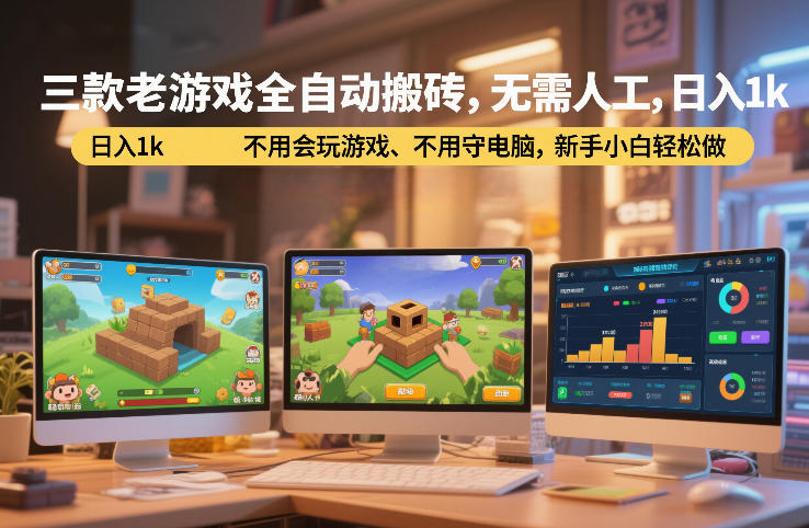 三款老游戏全自动搬砖，无需人工，日入1k，不用会玩游戏、不用守电脑，新手小白轻松做【揭秘】 - 来及网络