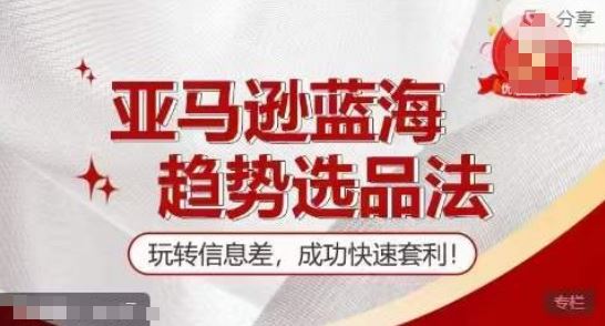 【训练营】亚马逊蓝海趋势选品法，玩转信息差，成功快速套利 - 来及网络