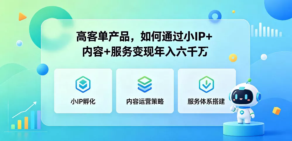 高客单产品，如何通过小IP+内容+服务变现年入六干W - 来及网络