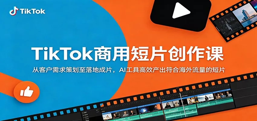 TikTok商用短片创作课：从客户需求策划至落地成片，AI工具高效产出符合海外流量的短片 - 来及网络