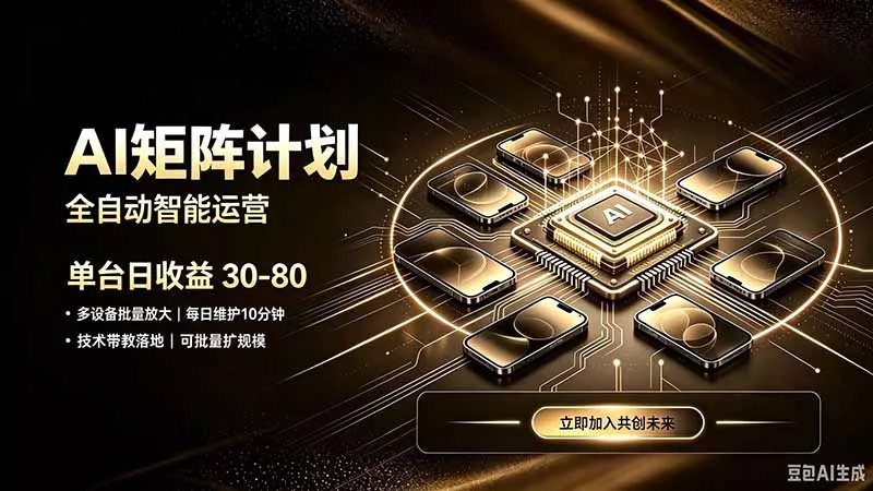 AI智能对话，矩阵规模化创业，全程技术扶持，长久稳定，日入800+ - 来及网络