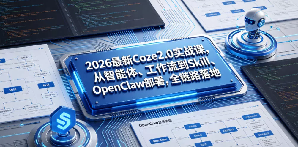2026最新Coze2.0实战课，从智能体、工作流到Skill、OpenClaw部署，全链路落地 - 来及网络