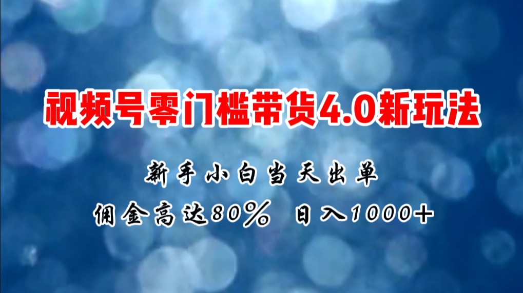 （11358期）微信视频号零门槛带货4.0新玩法，新手小白当天见收益，日入1000+ - 来及网络