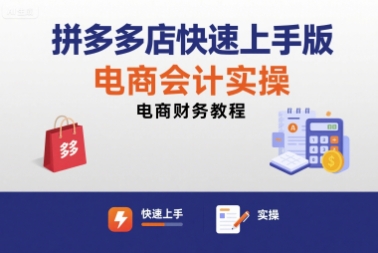 拼多多店快速上手版电商会计实操-电商财务教程 - 来及网络