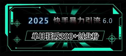 2025年快手6.0保姆级教程震撼来袭，单日狂吸300+精准创业粉 - 来及网络