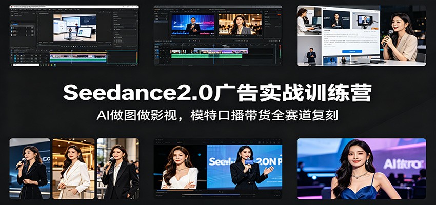 Seedance2.0广告实战训练营：AI做图做影视，模特口播带货全赛道复刻 - 来及网络