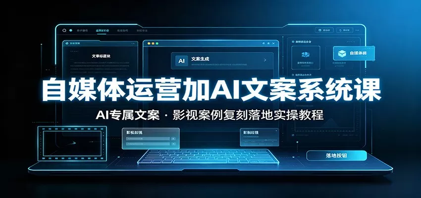 自媒体运营加AI文案系统课：：AI专属文案，影视案例复刻落地实操教程 - 来及网络