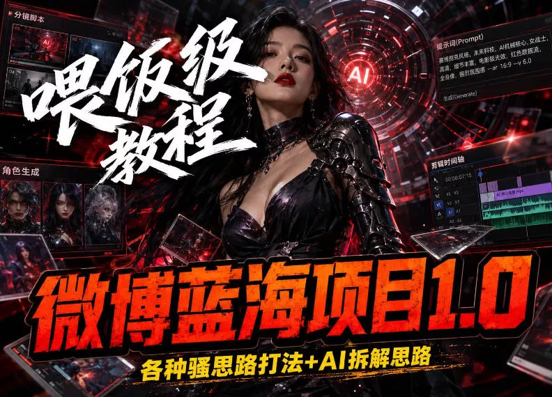 微博蓝海项目1.0_各种Sao操作整理+AI引流拆解，喂饭级教学 - 来及网络
