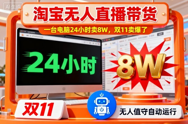 淘宝无人直播带货，一台电脑214小时卖8W，双11卖爆了【揭秘】 - 来及网络