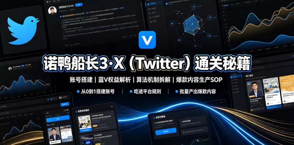 诺鸭船长3·X(Twitter)通关秘籍，涵盖账号搭建、蓝V权益解析、算法机制拆解及爆款内容生产SOP - 来及网络