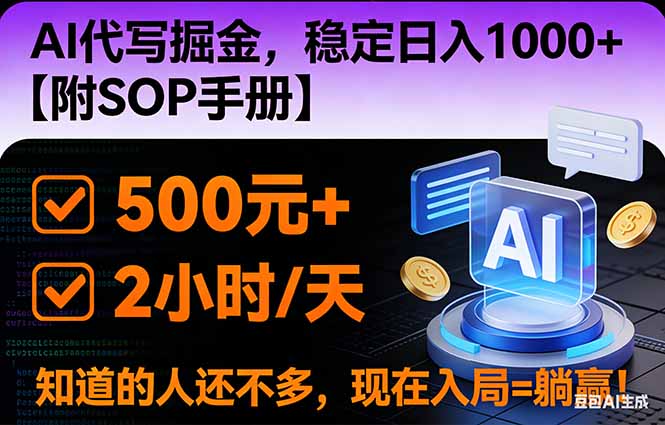 2026风口项目,AI代写掘金，稳定日入1000+，掌握核心技能【附SOP手册】 - 来及网络