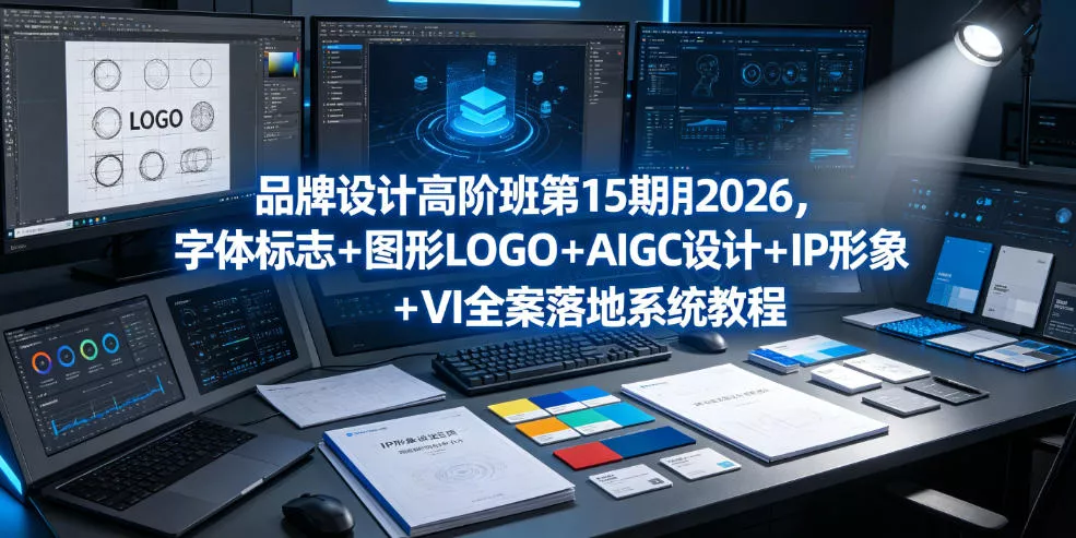 品牌设计高阶班第15期2026，字体标志＋图形LOGO＋AIGC设计＋IP形象＋VI全案落地系统教程 - 来及网络