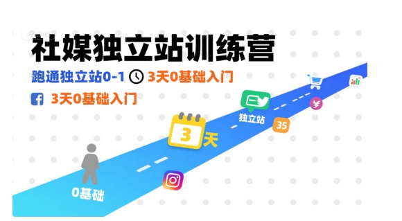 社媒独立站训练营，跑通独立站0-1，3天0基础入门 - 来及网络