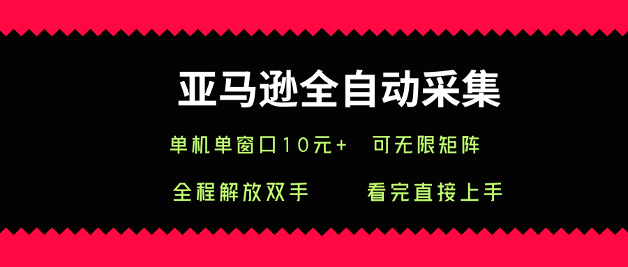 亚马逊全自动采集，单机单窗口一天10+，可无限矩阵去做【揭秘】 - 来及网络