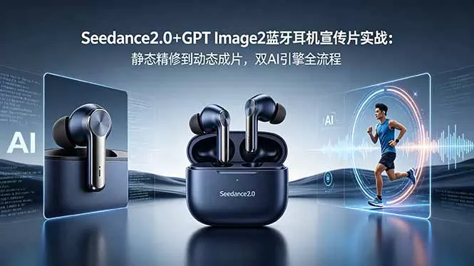Seedance2.0+GPT Image2蓝牙耳机宣传片实战：静态精修到动态成片，双AI引擎全流程 - 来及网络