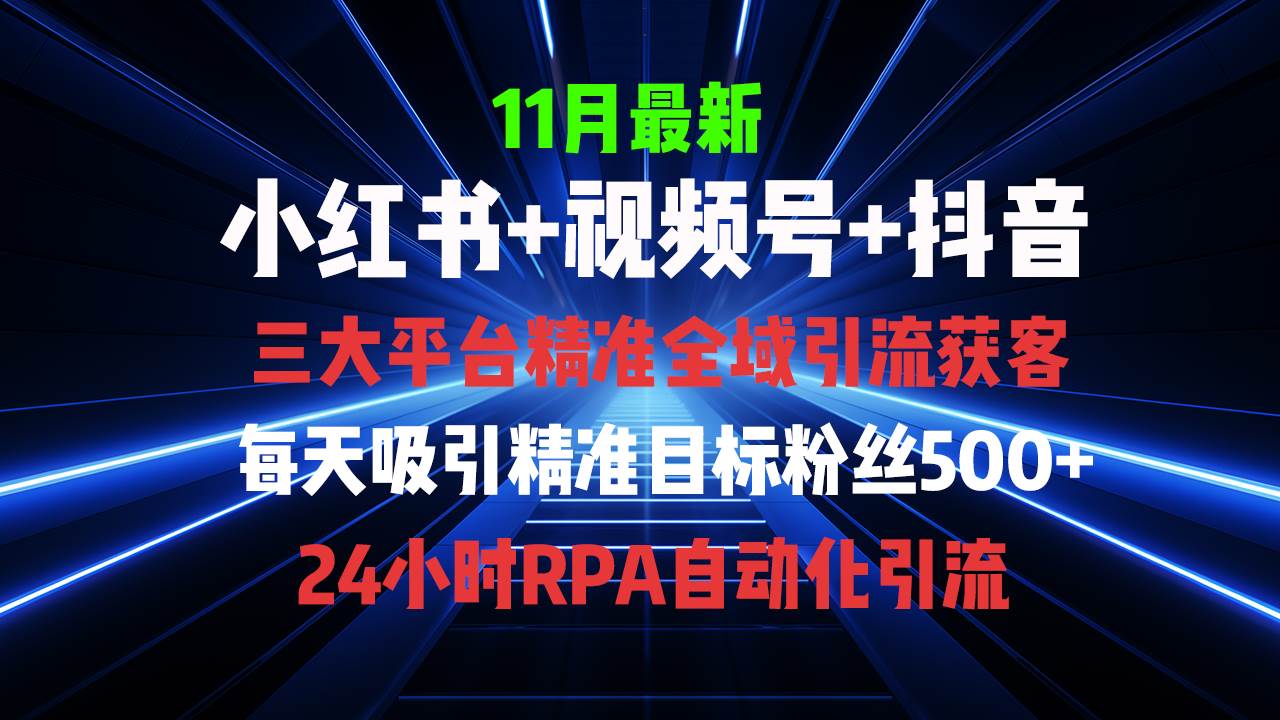 （13259期）全域多平台引流私域打法，小红书，视频号，抖音全自动获客，截流自… - 来及网络