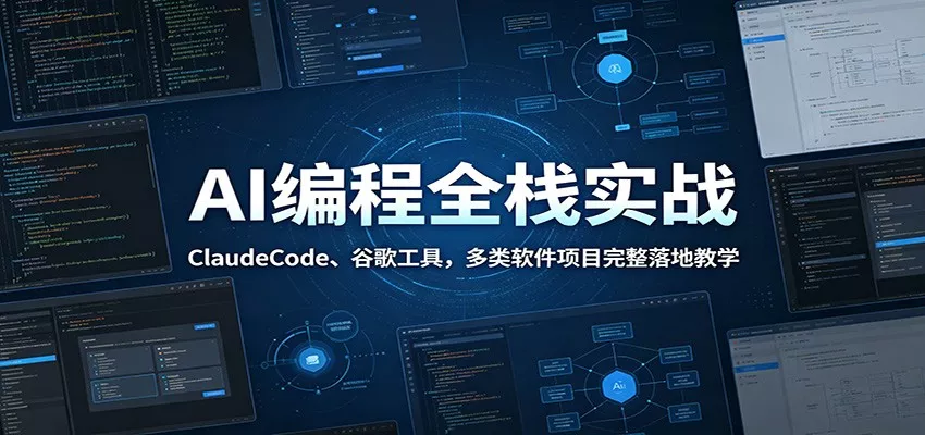 AI编程全栈实战：ClaudeCode、谷歌工具，多类软件项目完整落地教学 - 来及网络