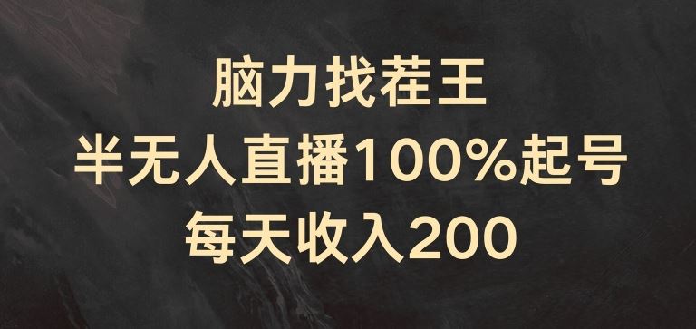脑力找茬王，半无人直播100%起号，每天收入200+【揭秘】 - 来及网络