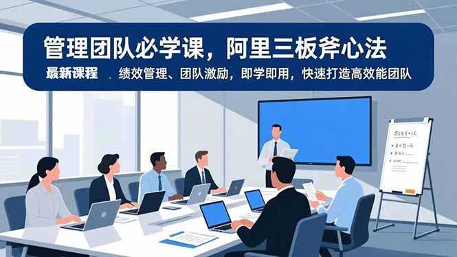 管理团队必学课，阿里三板斧心法、绩效管理、团队激励，即学即用，快速打造高效能团队 - 来及网络