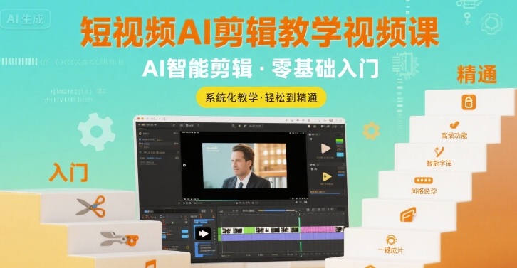 短视频AI剪辑教学视频课，入门到精通 - 来及网络