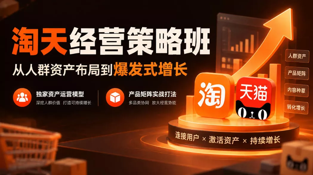淘天经营策略班，从人群资产布局到爆发式增长，独家资产运营模型，产品矩阵实战打法(更新1019) - 来及网络