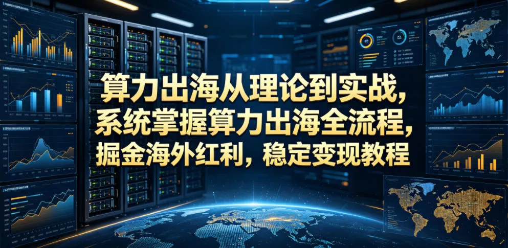 算力出海从理论到实战，系统掌握算力出海全流程，掘金海外红利，稳定变现教程 - 来及网络