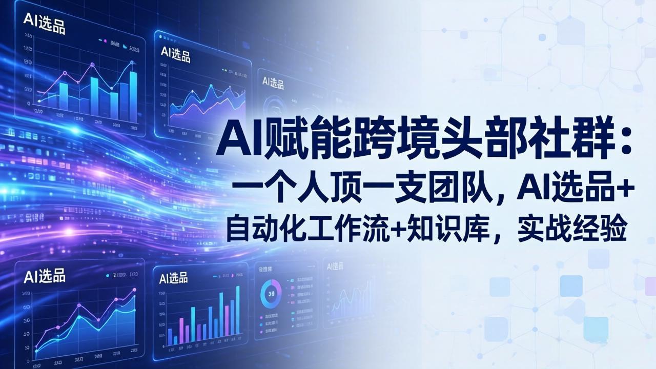 AI赋能跨境头部社群-更新5月：一个人顶一支团队，AI选品+自动化工作流+知识库，实战经验 - 来及网络