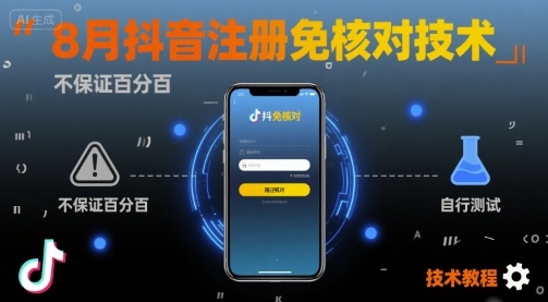 8月抖音注册免核对技术，不保证百分百，自测 - 来及网络