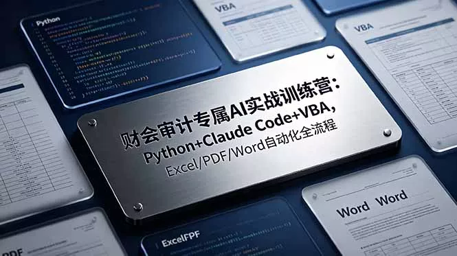 财会审计专属 AI实战训练营：Python+Claude Code+VBA，Excel/PDF/Word自动化全流程 - 来及网络