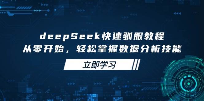 （14536期）deepSeek快速驯服教程，从零开始，轻松掌握数据分析技能 - 来及网络