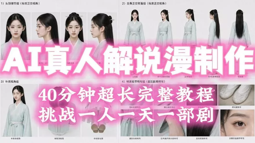 2026年AI真人解说漫剧自动批量化制作教程，40分钟超长完整，自动批量化制作，挑战一人一天一部剧！ - 来及网络