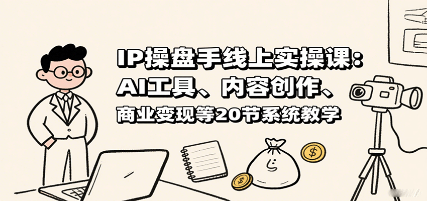 IP操盘手线上实操课：AI工具、内容创作、商业变现等20节系统教学 - 来及网络