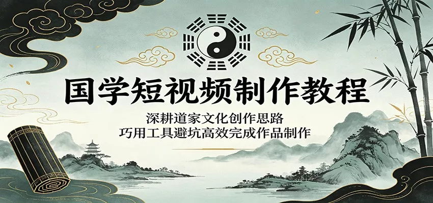 国学短视频制作教程：深耕道家文化创作思路，巧用工具避坑高效完成作品制作 - 来及网络